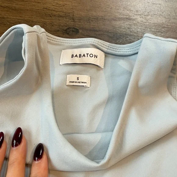 Babaton Pale Blue Cropped Tank top - Picture 3 of 5